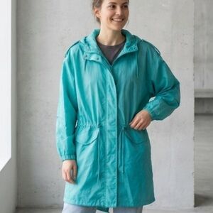 Vintage Pacific Trail Rain Jacket Windbreaker Hooded Retro 80s 90s Coat